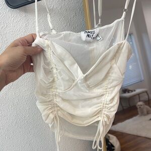 Princess Polly White Ruched Bustier Camisole